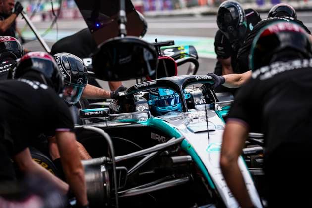RUSSELL George (gbr), Mercedes AMG F1 Team W15, portrait during the Formula 1 Gran Premio de la Ciudad de Mexico 2024, 20th round of the 2024 Formula One World Championship, WM, Weltmeisterschaft from October 25 to 27, 2024 on the Autodromo Hermanos Rodriguez, in Mexico City, Mexico - F1 - MEXICO CITY GRAND PRIX 2024 DPPI Panoramic  EA021912