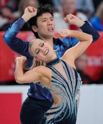 Holly Harris and Jason Chan of Australia skate during the rhythm dance program at the ISU Figure skating, Eiskunstlauf Skate Canada competition on October 26, 2024 in Halifax, Canada. Noxthirdxpartyxsales  (271236085)
