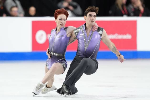 October 26, 2024, Halifax, Ns, Canada: Ice dancers Evgeniia Lopareva and Geoffrey Brissaud, of France, compete in rhythm dance at the Skate Canada International Figure skating, Eiskunstlauf competition in Halifax on Saturday, October 26, 2024. Evgeniia Lopareva, Geoffrey Brissaud - ZUMAc35_ 20241026_zaf_c35_034 Copyright: xDarrenxCalabresex