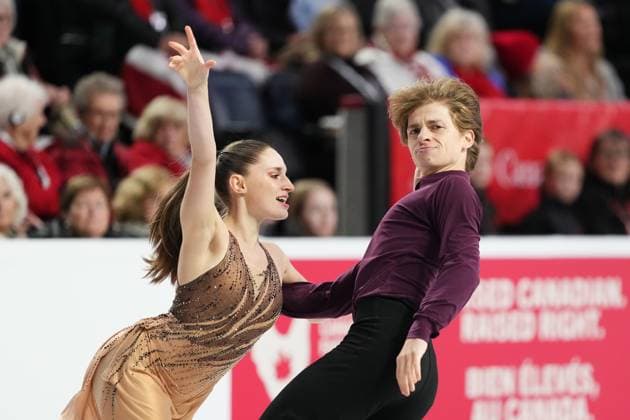 October 26, 2024, Halifax, Ns, Canada: Ice Dancers Oona Brown and Gage Brown, of the United States, compete in rhythm dance at the Skate Canada International Figure skating, Eiskunstlauf competition in Halifax on Saturday, October 26, 2024. Oona Brown, Gage Brown - ZUMAc35_ 20241026_zaf_c35_011 Copyright: xDarrenxCalabresex