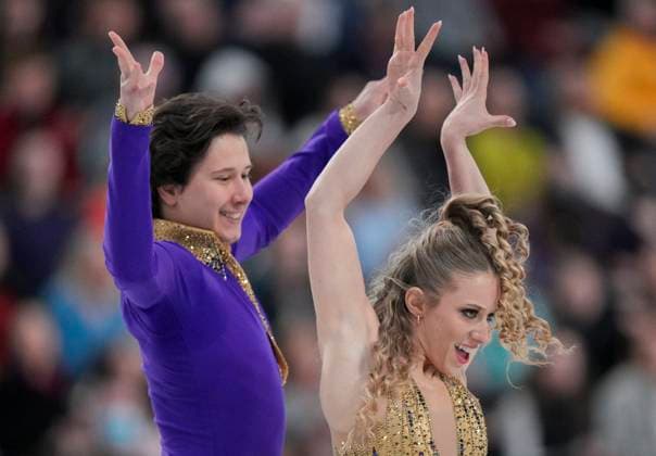 Emilia Zingas and Vadim Kolesnik of the U.S. skate during the rhythm dance program at the ISU Figure skating, Eiskunstlauf Skate Canada competition on October 26, 2024 in Halifax, Canada. Noxthirdxpartyxsales  (271236240)