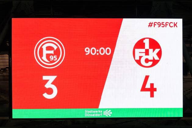 2. Fussball Bundesliga: Fortuna Düsseldorf 1895 - 1. FC Kaiserslautern; 26.10.2024 Ende in Düsseldorf 3:4 2. Fussball Bundesliga, Fortuna Düsseldorf 1895 - 1. FC Kaiserslautern, Düsseldorf, Merkur Spiel-Arena am 26.10.2024 DFL REGULATIONS PROHIBIT ANY USE OF PHOTOGRAPHS AS IMAGE SEQUENCES AND OR QUASI-VIDEO.