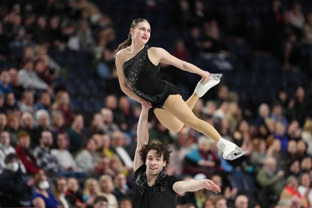 October 26, 2024, Halifax, Ns, Canada: Kelly Ann Laurin and Loucas Ethier of Canada compete in the pairs free program at the Skate Canada International Figure skating, Eiskunstlauf competition in Halifax on Saturday, October 26, 2024. Kelly Ann Laurin, Loucas Ethier  - ZUMAc35_ 20241026_zaf_c35_161 Copyright: xDarrenxCalabresex
