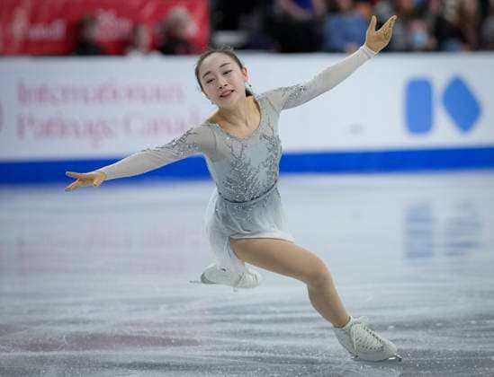 Rino Matsuike of Japan skates during the womens free skating program at the ISU Figure skating, Eiskunstlauf Skate Canada competition on October 26, 2024 in Halifax, Canada. Matsuike finished second. Noxthirdxpartyxsales  (271288259)