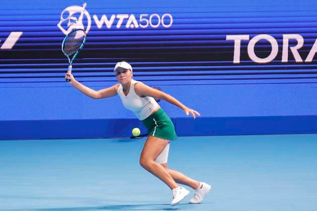 October 27, 2024, Tokyo, Japan: Sofia KENIN (USA) hits a return against Qinwen ZHENG (CHN) during the Singles Final match of Toray Pan Pacific Open Tennis Tournament 2024 at the Ariake Coliseum. Zheng won 7-6(5), 6-3. Tokyo Japan - ZUMAm191 20241027_aap_m191_018 Copyright: xRodrigoxReyesxMarinx