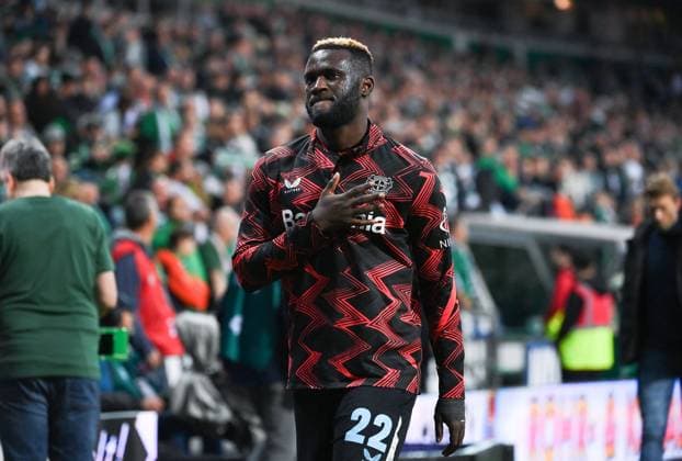 Victor Boniface (Bayer 04 Leverkusen) 26.10.2024, Fussball 1. Bundesliga, 8. Spieltag, Saison 2024 2025 SV Werder Bremen - Bayer 04 Leverkusen 2:2 Bremen Weserstadion Nordrhein Westfalen Deutschland