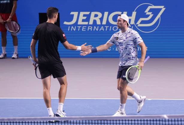 TENNIS - ATP, Tennis Herren Erste Bank Open VIENNA,AUSTRIA,27.OCT.24 - TENNIS - ATP World Tour, Erste Bank Open. Image shows Alexander Erler and Lucas Miedler (AUT).  GEPAxpictures xWalterxLuger