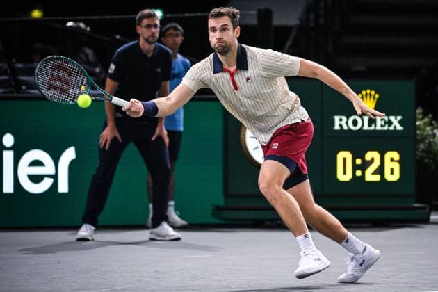 October 27, 2024, Paris, France, France: Quentin HALYS of France during the second qualifying day of the Rolex Paris Masters 1000 tennis tournament at Accor Arena on October 27, 2024 in Paris, France. Paris France - ZUMAm308 20241027_zsp_m308_001 Copyright: xMatthieuxMirvillex