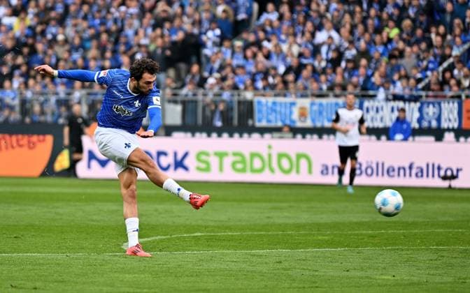 27.10.2024, xfux, Fussball 2.Bundesliga, SV Darmstadt 98 - SSV Ulm 1846, emspor, v.l. Torschuetze Torschütze Fraser Hornby (SV Darmstadt 98) Goal scored, Tor zum 1:0 (DFL DFB REGULATIONS PROHIBIT ANY USE OF PHOTOGRAPHS as IMAGE SEQUENCES and or QUASI-VIDEO) Darmstadt