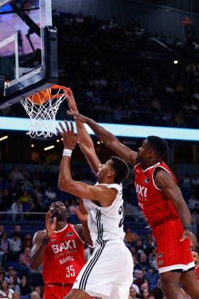 October 27, 2024, Madrid, Madrid, SPAIN: Walter Samuel Tavares da Veiga of Real Madrid in action during the Spanish League, Liga ACB Endesa, basketball match played between Real Madrid and BAXI Manresa at WiZink Center on October 27, 2024, in Madrid, Spain. Madrid SPAIN - ZUMAa181 20241027_zaa_a181_033 Copyright: xDennisxAgyemanx