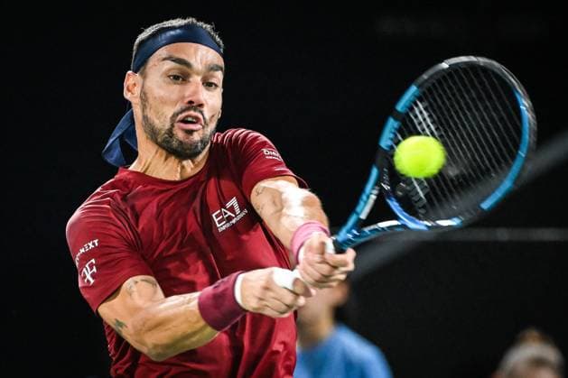 October 27, 2024, Paris, France, France: Fabio FOGNINI of Italy during the second qualifying day of the Rolex Paris Masters 1000 tennis tournament at Accor Arena on October 27, 2024 in Paris, France. Paris France - ZUMAm308 20241027_zsp_m308_030 Copyright: xMatthieuxMirvillex