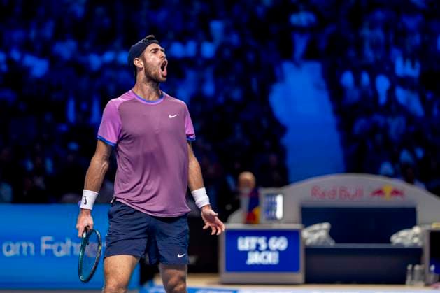 KAREN KHACHANOV (in picture) in match against JACK DRAPER (GBR) at the ATP, Tennis Herren World Tour, Erste Bank Open at the Wiener Stadthalle. Vienna