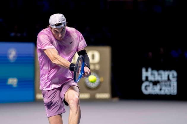 JACK DRAPER (GBR) (in picture) in match against KAREN KHACHANOV at the ATP, Tennis Herren World Tour, Erste Bank Open at the Wiener Stadthalle. Vienna