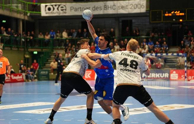 2. Handball Bundesliga, Bergischer HC vs. HC Elbflorenz, 27.10.2024 Eloy Morante Maldonado (Bergischer HC 33) ;2. Handball Bundesliga, Bergischer HC vs. HC Elbflorenz, 27.10.2024,Uni-Halle,Wuppertal,Deutschland am 27.10.24