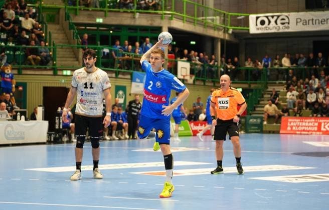 2. Handball Bundesliga, Bergischer HC vs. HC Elbflorenz, 27.10.2024 Noah Beyer (Bergischer HC 2) ;2. Handball Bundesliga, Bergischer HC vs. HC Elbflorenz, 27.10.2024,Uni-Halle,Wuppertal,Deutschland am 27.10.24