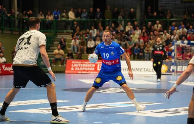 2. Handball Bundesliga, Bergischer HC vs. HC Elbflorenz, 27.10.2024 Tomáö Babák (Bergischer HC 19) ;2. Handball Bundesliga, Bergischer HC vs. HC Elbflorenz, 27.10.2024,Uni-Halle,Wuppertal,Deutschland am 27.10.24