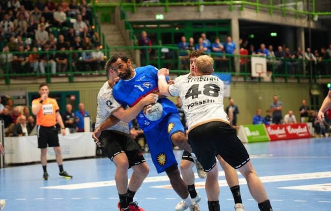 2. Handball Bundesliga, Bergischer HC vs. HC Elbflorenz, 27.10.2024 Djibril M Bengue (Bergischer HC 11) ;2. Handball Bundesliga, Bergischer HC vs. HC Elbflorenz, 27.10.2024,Uni-Halle,Wuppertal,Deutschland am 27.10.24