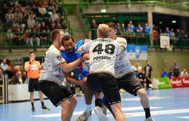 2. Handball Bundesliga, Bergischer HC vs. HC Elbflorenz, 27.10.2024 Djibril M Bengue (Bergischer HC 11) ;2. Handball Bundesliga, Bergischer HC vs. HC Elbflorenz, 27.10.2024,Uni-Halle,Wuppertal,Deutschland am 27.10.24