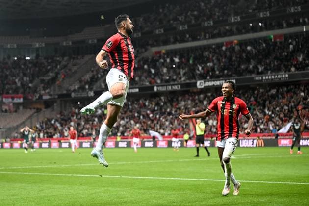 OGC Nice v AS Monaco - Ligue 1 MCDonald s 2024 2025 28 Hicham BOUDAOUI (ogcn) - 24 Gaetan LABORDE (ogcn) during the Ligue 1 MCDonald s match between Nice and Monaco at Allianz Riviera Stadium on October 27, 2024 in Nice, France. Nice France  Copyright: xFEPx 776228937