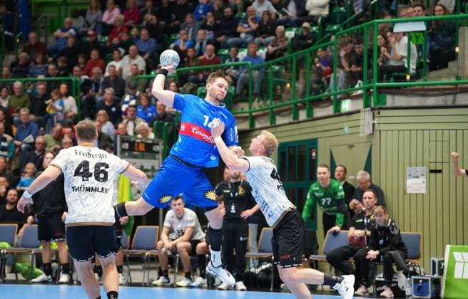 2. Handball Bundesliga, Bergischer HC vs. HC Elbflorenz, 27.10.2024 Gerdas Babarskas (Bergischer HC 14) ;2. Handball Bundesliga, Bergischer HC vs. HC Elbflorenz, 27.10.2024,Uni-Halle,Wuppertal,Deutschland am 27.10.24