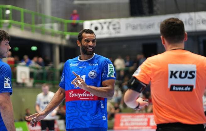 2. Handball Bundesliga, Bergischer HC vs. HC Elbflorenz, 27.10.2024 Djibril M Bengue (Bergischer HC 11) ;2. Handball Bundesliga, Bergischer HC vs. HC Elbflorenz, 27.10.2024,Uni-Halle,Wuppertal,Deutschland am 27.10.24