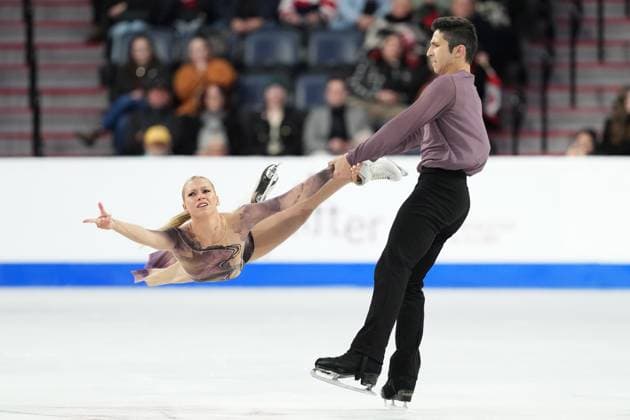 October 27, 2024, Halifax, Ns, Canada: Ice dancers Marjorie Lajoie and Zachary Lagha of Canada compete in the free dance event at the Skate Canada International Figure skating, Eiskunstlauf competition in Halifax on Sunday, October 27, 2024. Marjorie Lajoie, Zachary Lagha  - ZUMAc35_ 20241027_zaf_c35_096 Copyright: xDarrenxCalabresex