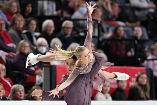 October 27, 2024, Halifax, Ns, Canada: Ice dancers Marjorie Lajoie and Zachary Lagha of Canada compete in the free dance event at the Skate Canada International Figure skating, Eiskunstlauf competition in Halifax on Sunday, October 27, 2024. Marjorie Lajoie, Zachary Lagha  - ZUMAc35_ 20241027_zaf_c35_097 Copyright: xDarrenxCalabresex