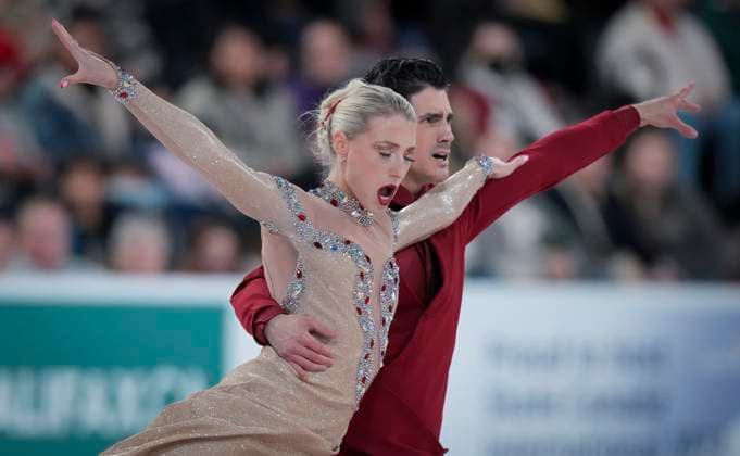 Piper Gilles and Paul Poirier of Canada skate during the ice dance free skating program at the ISU Figure skating, Eiskunstlauf Skate Canada competition on October 27, 2024 in Halifax, Canada. They won the competition. Noxthirdxpartyxsales  (271369762)