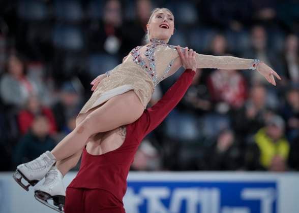 Piper Gilles and Paul Poirier of Canada skate during the ice dance free skating program at the ISU Figure skating, Eiskunstlauf Skate Canada competition on October 27, 2024 in Halifax, Canada. They won the competition. Noxthirdxpartyxsales  (271369767)