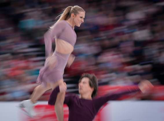 Emilia Zingas and Vadim Kolesnik of the U.S. skate during the ice dance free skating program at the ISU Figure skating, Eiskunstlauf Skate Canada competition on October 27, 2024 in Halifax, Canada. Noxthirdxpartyxsales  (271370486)