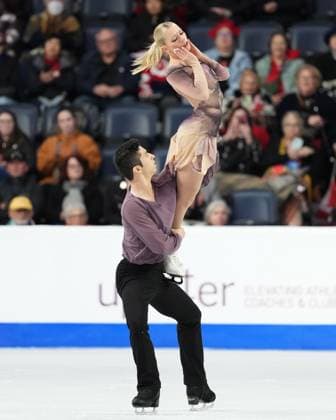 October 27, 2024, Halifax, Ns, Canada: Ice dancers Marjorie Lajoie and Zachary Lagha of Canada compete in the free dance event at the Skate Canada International Figure skating, Eiskunstlauf competition in Halifax on Sunday, October 27, 2024. Marjorie Lajoie, Zachary Lagha  - ZUMAc35_ 20241027_zaf_c35_100 Copyright: xDarrenxCalabresex