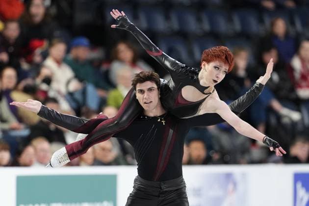 October 27, 2024, Halifax, Ns, Canada: Ice dancers Geoffrey Brissaud and Evgeniia Lopareva of France compete in the free dance event at the Skate Canada International Figure skating, Eiskunstlauf competition in Halifax on Sunday, October 27, 2024. Geoffrey Brissaud, Evgeniia Lopareva  - ZUMAc35_ 20241027_zaf_c35_101 Copyright: xDarrenxCalabresex