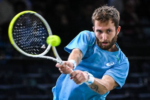 October 27, 2024, Paris, France, France: Corentin MOUTET of France during the second qualifying day of the Rolex Paris Masters 1000 tennis tournament at Accor Arena on October 27, 2024 in Paris, France. Paris France - ZUMAm308 20241027_zsp_m308_105 Copyright: xMatthieuxMirvillex