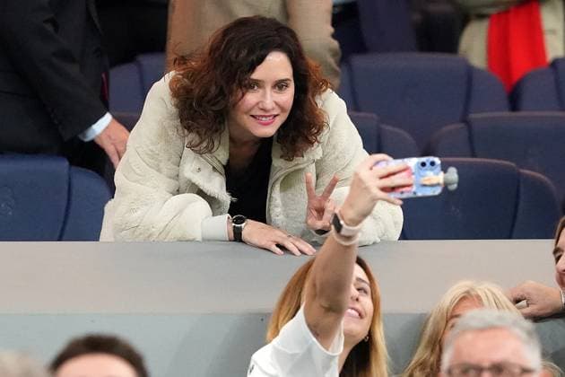 The President of the Community of Madrid, Isabel Diaz Ayuso during La Liga match. October 26, 2024. (2024102656)