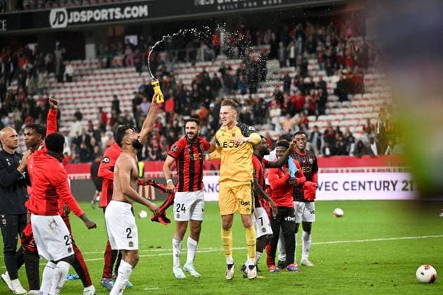 OGC Nice v AS Monaco - Ligue 1 MCDonald s 2024 2025 01 Marcin BULKA (ogcn) - 24 Gaetan LABORDE (ogcn) during the Ligue 1 MCDonald s match between Nice and Monaco at Allianz Riviera Stadium on October 27, 2024 in Nice, France. Nice France  Copyright: xFEPx 776228937