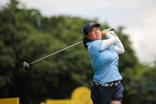 Maybank championship 2024 final round in Kuala Lumpur - 27 Oct 2024 Ruixin Liu of Malaysia plays her shot from the 13th tee during the final round of Maybank Championship 2024 on Kuala Lumpur Golf & Country Club golf course. Kuala Lumpur Malaysia Copyright: xFarisxHadziqx xSOPAxImagesx Farishdzq_MYFD_95