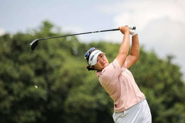 Maybank championship 2024 final round in Kuala Lumpur - 27 Oct 2024 Haeran Ryu of South Korea plays her shot from the 13th tee during the final round of Maybank Championship 2024 on Kuala Lumpur Golf & Country Club golf course. Kuala Lumpur Malaysia Copyright: xFarisxHadziqx xSOPAxImagesx Farishdzq_MYFD_116