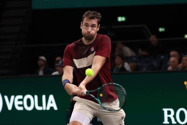 ROLEX PARIS MASTERS TENNIS 2024 Thierry Larret Maxppp. Tennis. Rolex Paris Masters. Accorhotels Arena, Paris (75), le 28 Octobre 2024. Quentin Halys (FRA) vs Francisco CERUNDOLO (ARG) Paris (75) ACCORHOTELS ARENA ILE DE FRANCE FRANCE  Copyright: xMAXPPPxThierryxLarretx TL_20241028_7507 0776059377st