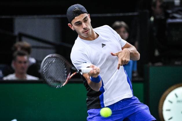 October 28, 2024, Paris, France, France: Francisco CERUNDOLO of Argentina during the first day of the Rolex Paris Masters 1000 tennis tournament at Accor Arena on October 28, 2024 in Paris, France. Paris France - ZUMAm308 20241028_zsp_m308_003 Copyright: xMatthieuxMirvillex