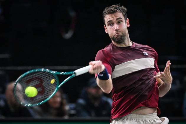 October 28, 2024, Paris, France, France: Quentin HALYS of France during the first day of the Rolex Paris Masters 1000 tennis tournament at Accor Arena on October 28, 2024 in Paris, France. Paris France - ZUMAm308 20241028_zsp_m308_012 Copyright: xMatthieuxMirvillex