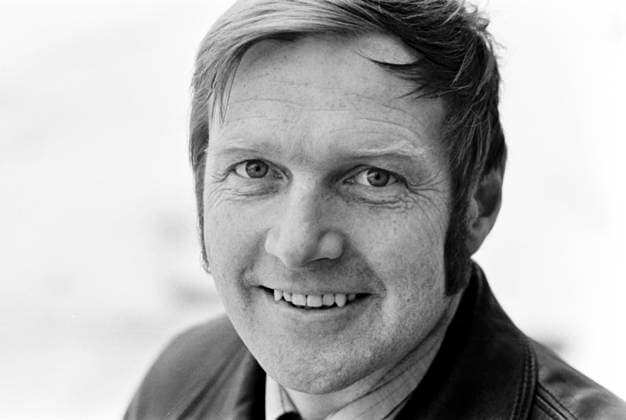 1969-12. Orvar Bergmark, soccer and bandy player, national soccer captain 196670, gives training advice on the radio program Morronpasset. Sweden sp_sw x5600x