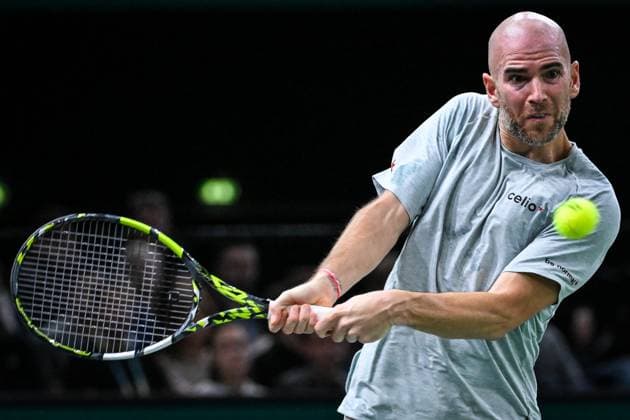 October 28, 2024, Paris, France, France: Adrian MANNARINO of France during the first day of the Rolex Paris Masters 1000 tennis tournament at Accor Arena on October 28, 2024 in Paris, France. Paris France - ZUMAm308 20241028_zsp_m308_063 Copyright: xMatthieuxMirvillex