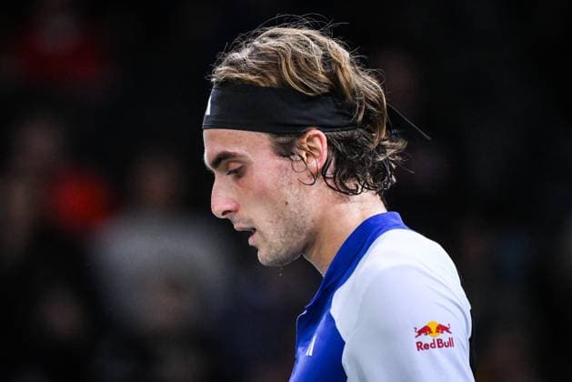 October 28, 2024, Paris, France, France: Stefanos TSITSIPAS of Greece during the first day of the Rolex Paris Masters 1000 tennis tournament at Accor Arena on October 28, 2024 in Paris, France. Paris France - ZUMAm308 20241028_zsp_m308_050 Copyright: xMatthieuxMirvillex