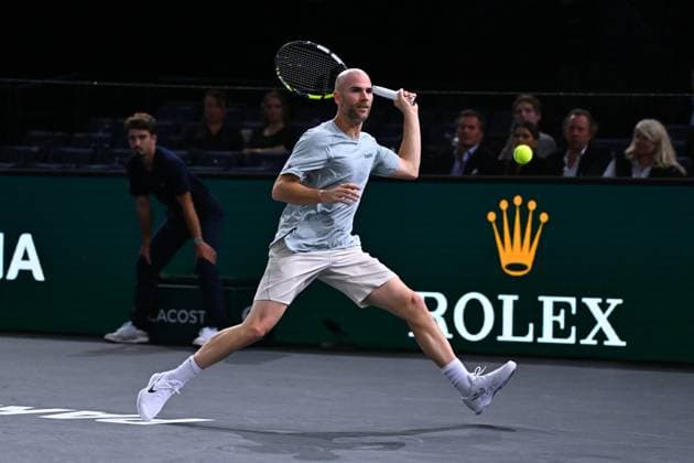 Paris Masters Adrian Mannarino (FRA) during his first round at the 2024 Rolex Paris Masters at the Accor Arena in Paris, France, on October 28, 2024. Photo by Corinne Dubreuil ABACAPRESS.COM Paris France  Copyright: xDubreuilxCorinne ABACAx