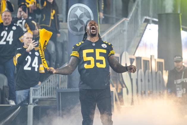 Sport Themen der Woche KW44 Sport Bilder des Tages October 28, 2024, Hookstown, Pennsylvania, USA: Former Pittsburgh Steeler JOEY PORTER waves the terrible towel before the NFL, American Football Herren, USA football game between the Pittsburgh Steelers and the New York Giants in Pittsburgh, Pennsylvania. Hookstown USA - ZUMAg257 20241028_zsp_g257_067 Copyright: xBrentxGudenschwagerx