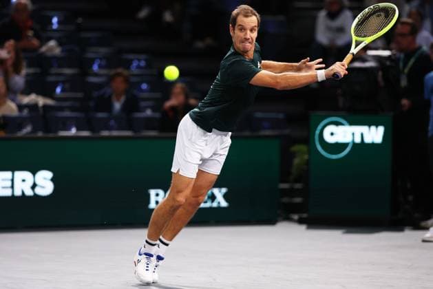 ROLEX PARIS MASTERS TENNIS 2024 Thierry Larret Maxppp. Tennis. Rolex Paris Masters. Accorhotels Arena, Paris (75), le 29 Octobre 2024. Zizou BERG (BEL) vs Richard GASQUET (FRA) Paris (75) ACCORHOTELS ARENA ILE DE FRANCE FRANCE  Copyright: xMAXPPPxThierryxLarretx TL_20241029_3003 0776508083st