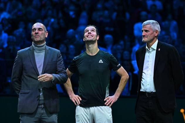 ATP, Tennis Herren Master 1000 - Rolex Paris Master Day 2 Richard Gasquet (FRA) during his first round and last match of his career at the 2024 Rolex Paris Masters at the Accor Arena in Paris, FRANCE on October 29, 2024. Photo by Corinne Dubreuil ABACAPRESS.COM PARIS  Copyright: xDubreuilxCorinne ABACAx