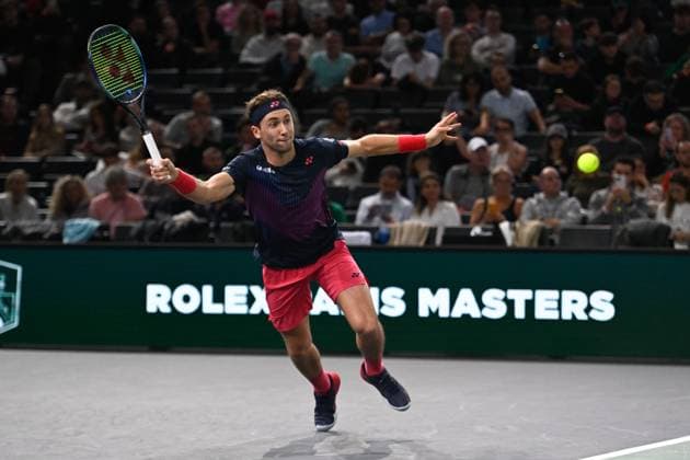 Casper Ruud ( NOR ) during the Rolex Paris Masters at Accor Hotel Arena on October 29, 2024 in Paris, France. (Photo by Federico Pestellini Panoramic ) TENNIS : Rolex Paris Masters - Paris - 29 10 2024 FedericoPestellini Panoramic 