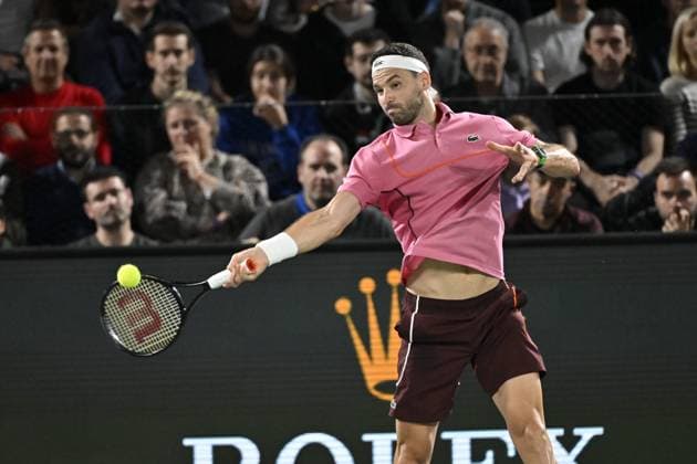 Tennis : Rolex Paris Masters 2024 - Grigor Dimitrov - Bulgarie Tennis : Rolex Paris Masters 2024 - Paris - 30 10 2024 ChrysleneCaillaud Panoramic 