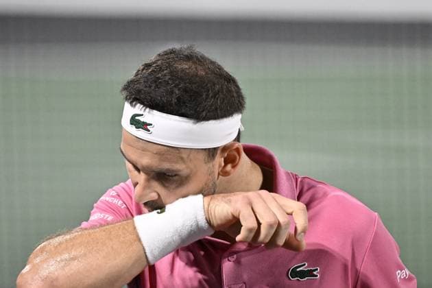 Tennis : Rolex Paris Masters 2024 - Grigor Dimitrov - Bulgarie Tennis : Rolex Paris Masters 2024 - Paris - 30 10 2024 ChrysleneCaillaud Panoramic 